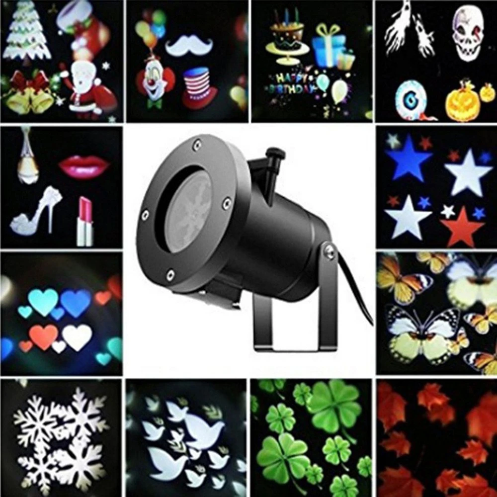 Christmas Decoration For Home Xmas Lights Outdoor Indoor 12 Types LED Snowflake Projector Waterproof Stage Lighting For Garden Christmas Decoration For Home Xmas Lights Outdoor Indoor 12 Types LED Snowflake Projector Waterproof Stage Lighting For Garden