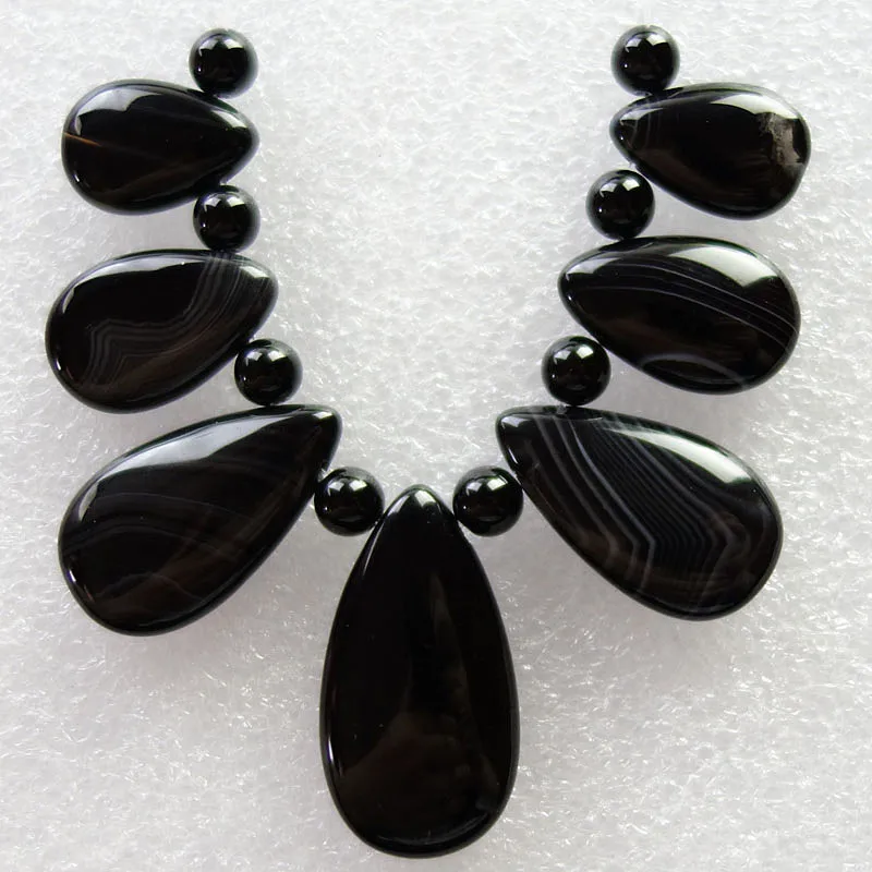 

Free Shipping Interesting 8pcs Black Onyx Stone Beads 5mm & 7pcs Black Onyx Stone Teardrop Pendant Bead Set SQ030