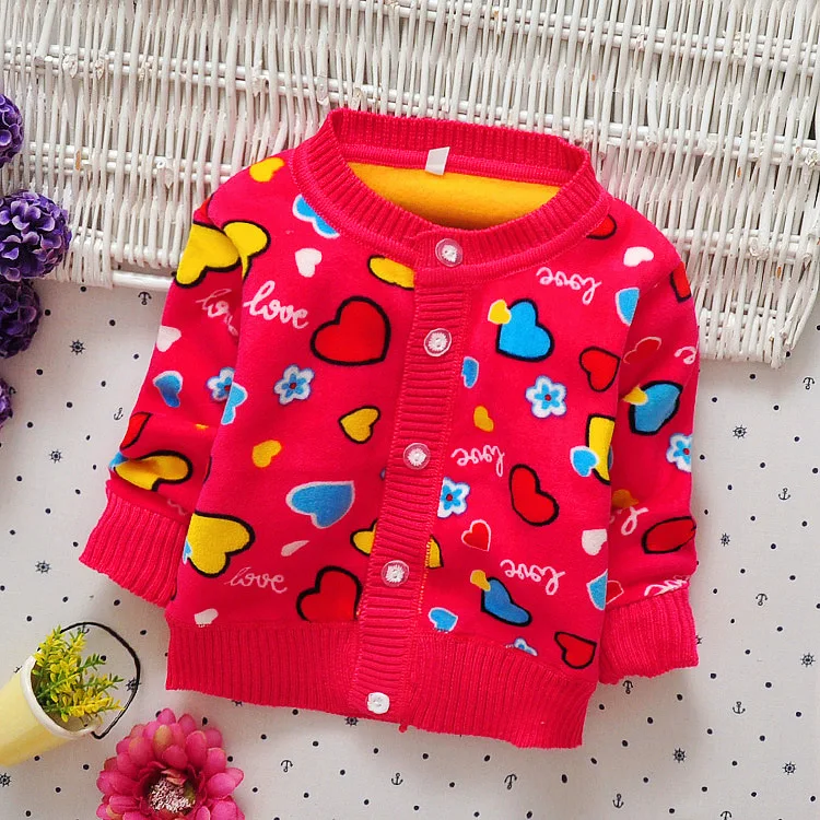 

Baby Girls Sweaters New Autumn Winter Cotton Cartoon Girls Sweater Single Breasted Knitwear Cardigan Kids Clothes Infant Toddler