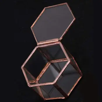 

Geometric Clear Glass Terrarium Box Jewelry Box Glass Succulent Plant Pot Deco Hexagon Shape