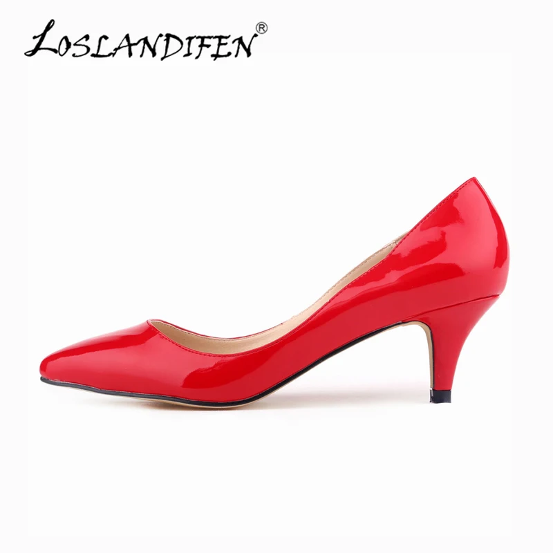 Buy Classic Sexy Pointed Low Med Kitten Heels Women