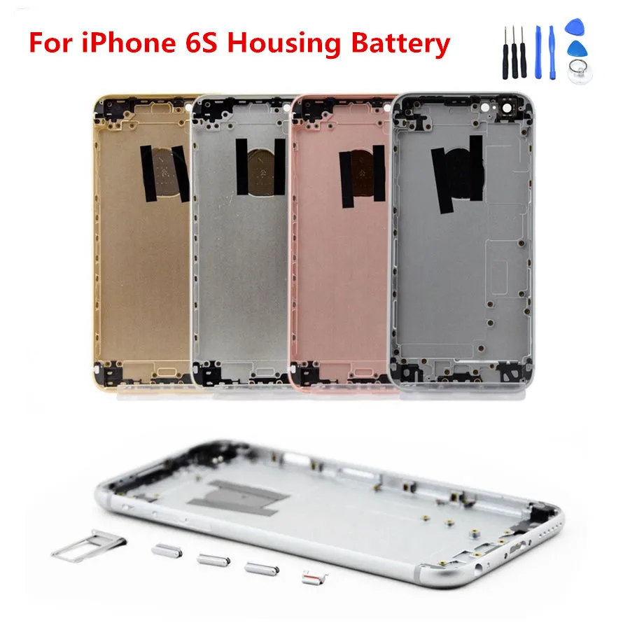 

For the iphone 6S Housing Metal Back Battery Cover For iphone 6S Middle Chassis Frame Back Door Battery Case No Flex Replacement