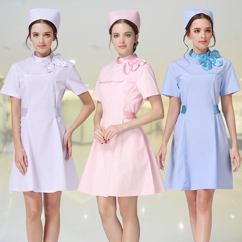 Buy New medical gowns nurse uniform Bow tie medical