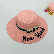 Новые женские летние шляпы Панама лук Sombrero Солнцезащитная соломенная Складная Шляпа Пляжная кость Козырек Кепка FMS19