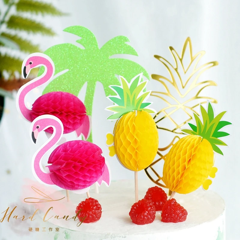 

20PCS Flamingo Cupcake Toppers DIY Cakes Topper Picks Pinapple Topper Wedding/Birthday Party Decoration Baby Shower Supplies