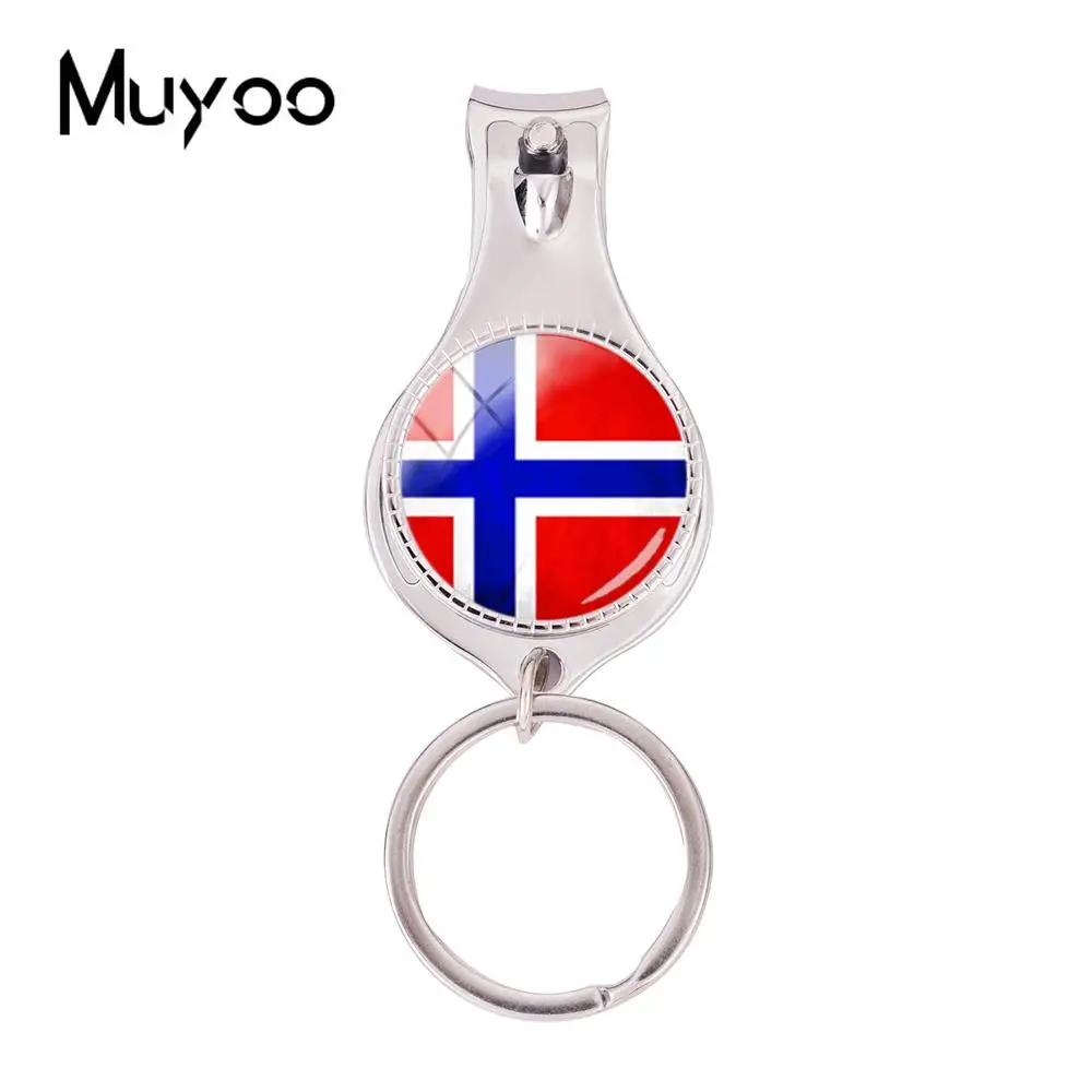 

2018 Fashion Flag Of Norway Multifunctional Keychain Silver Nail Clipper Keyring Glass Dome Cabochon Jewelry Nail Clippers