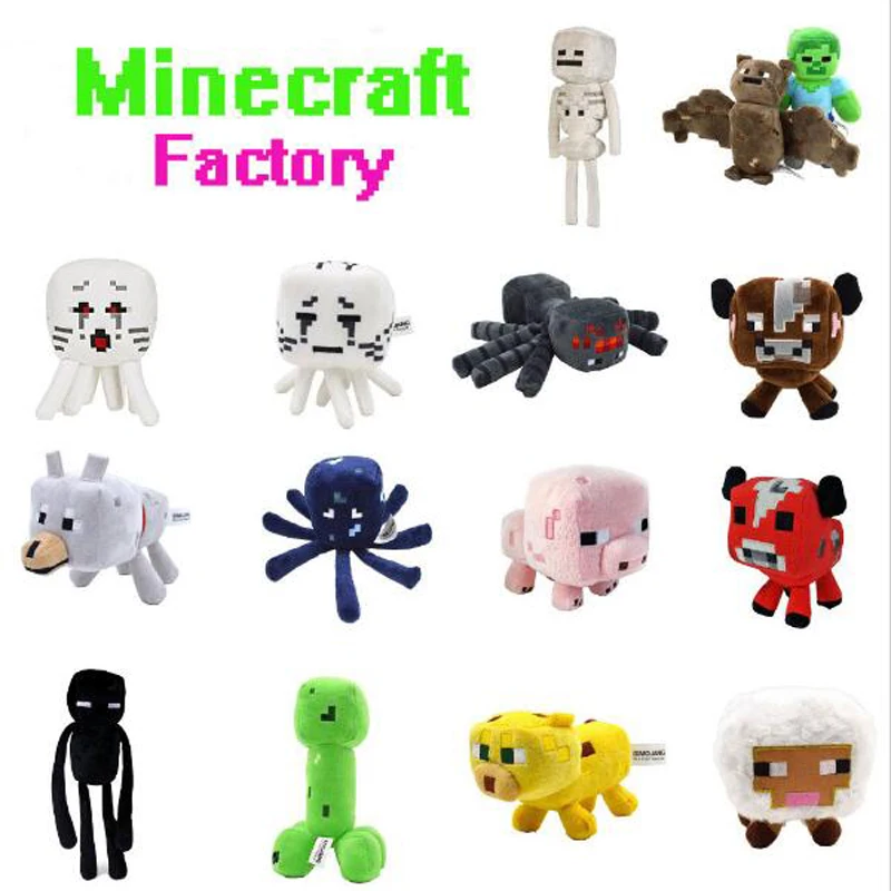 font b Minecraft b font stuffed plush toy doll game Spider Mooshroom sheep Enderman Ocelot