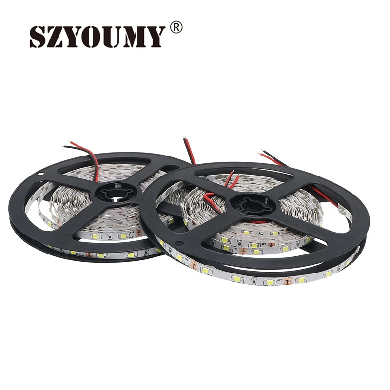 SZYOUMY 300 светодиодов 5 м/рулон 12 В постоянного тока мм Ширина SMD 2835 гибкая