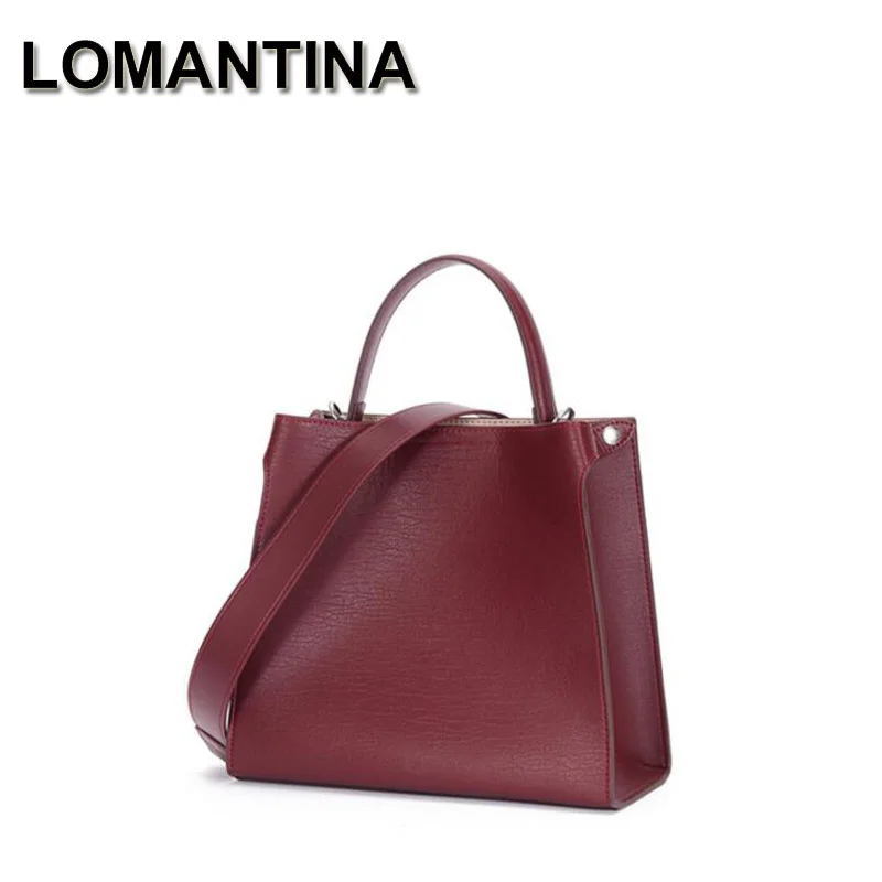 LOMANTINA Women Leather Designer Handbags High Quality Female Bags Trunk Tote Spanish Brand