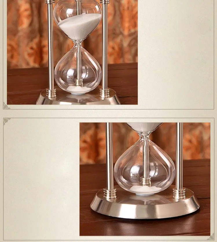 Европейские металлические песочные часы таймер песочные часы металл+ стекло декоративные песочные часы таймер для украшения рабочего стола