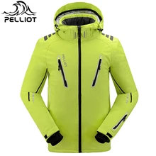 Поло зимняя Лыжная куртка комплект Сноуборд Лыжный брюки Pelliot Водонепроницаемая лыжная куртка для мужчин и женщин куртка мамонта