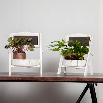 

Wood Jardiniere W/ Blackboard Can Write a Note Flowerpot Shelving Rack For Succulents & Green Plants Indoor & Outdoor Decoration