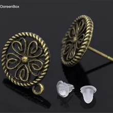 Doreen Box hot-25 пар бронзового тона серьги с пробками и петлей 17x13 мм(B14741