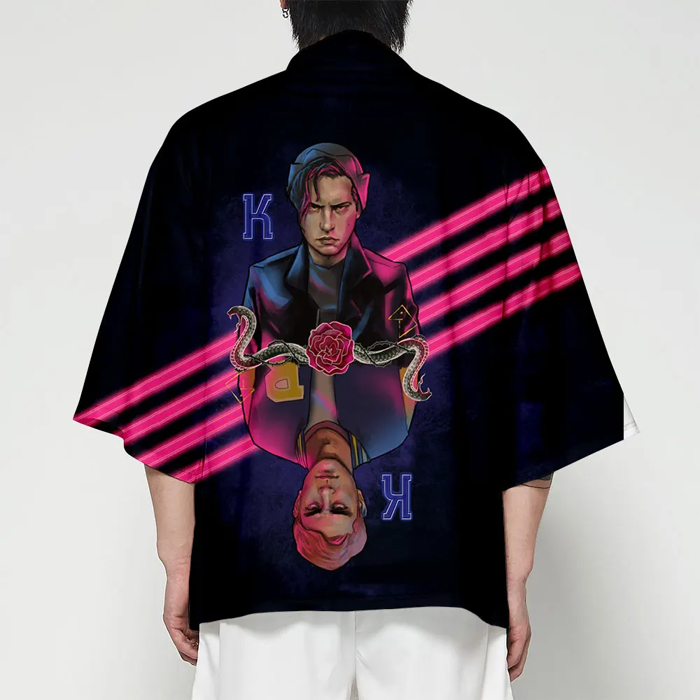Рубашка-кимоно для мужчин, японское кимоно, кардиган, костюм самурая, одежда, кимоно, куртка для мужчин, s Yukata Haori, ТВ, змея, 3D принт