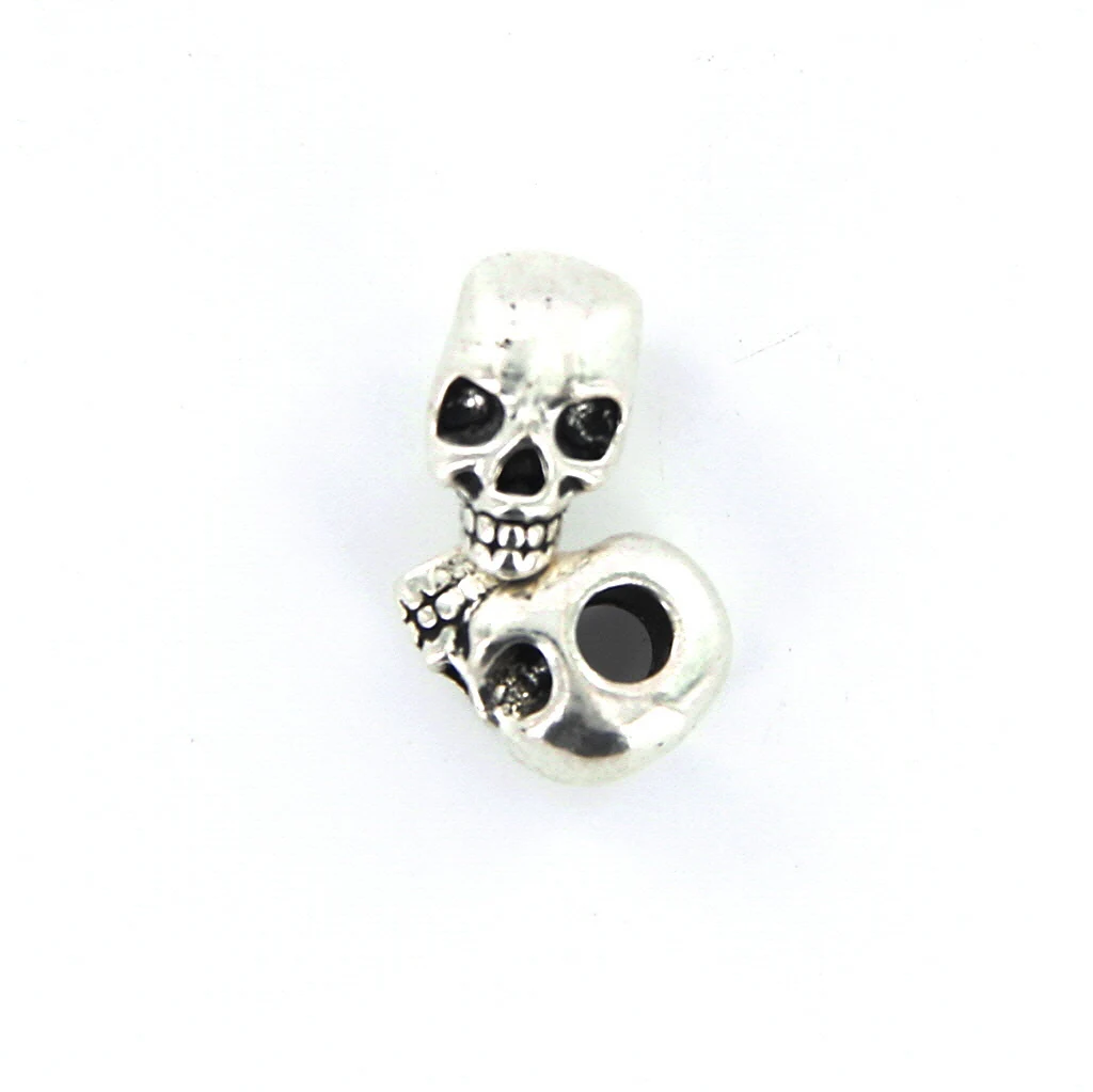 10pcs Fashion Retro Skull Spacer Beads for  Sewing Necklace Bracelets Making DIY Accessories Antique silver Color