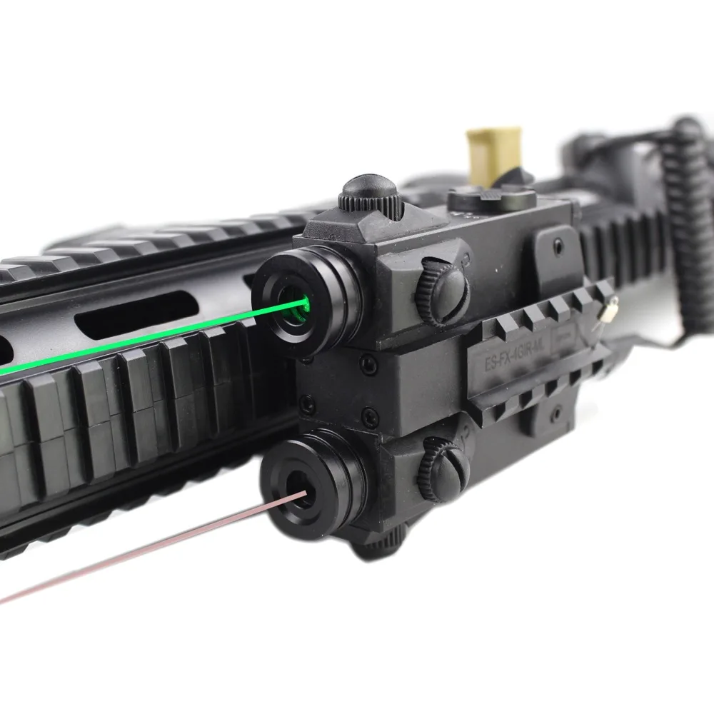 New Military Grade Tactical Hunting Rifle Dual Beams Green  collimator Laser Sight point with IR Laser Scope Combo