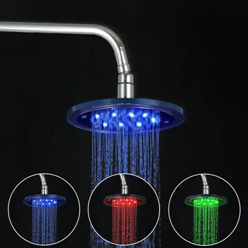 

HELLO New Style Bath Shower Faucet LED Rainfall Shower Tub Shower Mixer Tap Chrome Polished Rain Shower Head