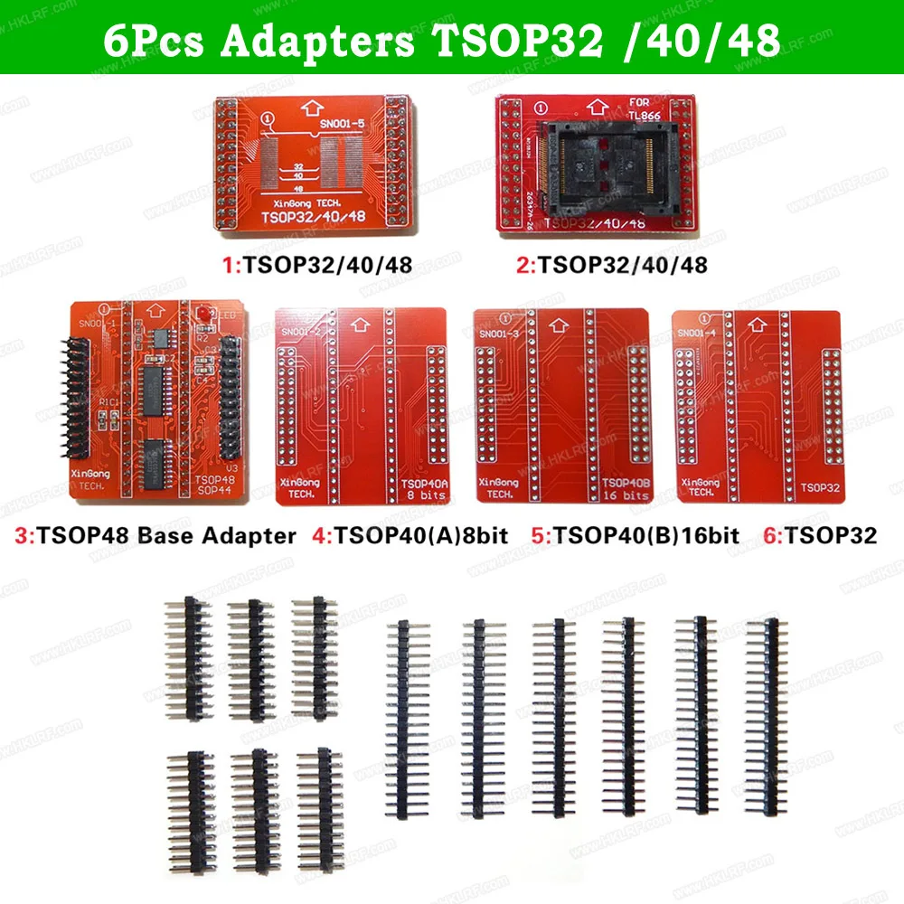 Minipro TL866 плюс программист адаптер TSOP32 TSOP40 TSOP48 база тсоп 32/40/48 разъем адаптера 6 шт