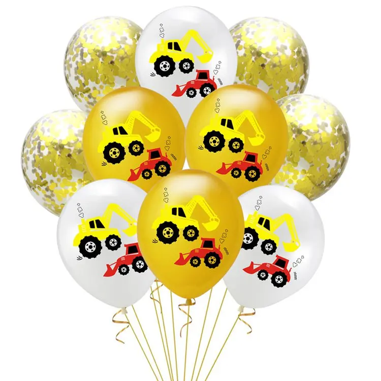 LAPHIL вечеринка в честь Дня Рождения строительный автомобиль латексные воздушные шары для дня рождения баннер бумажные украшения вечерние украшения Дети - Цвет: 5