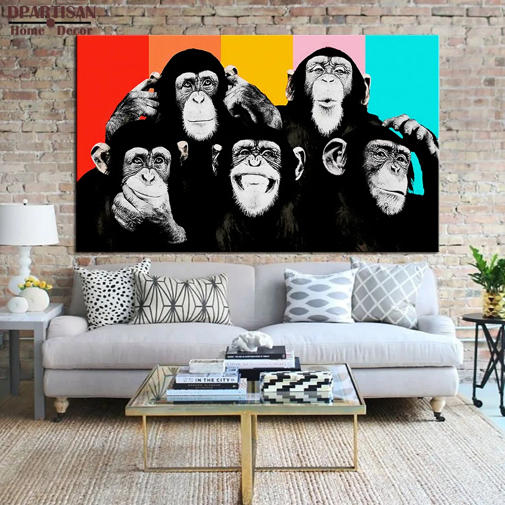 

DPARTISAN wall pictures oil painting print canvas top idea creative decor wall art for wall painting no frame thinking monkey