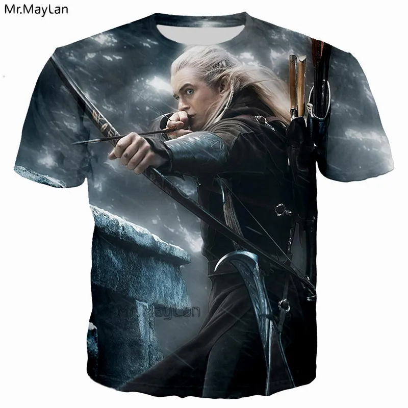 

Elfing Prince Legolas Greenleaf Orlando Bloom T-Shirt 3D print The Lord of the Rings tee tshirt Men t shirt Tops 2018 Clothes