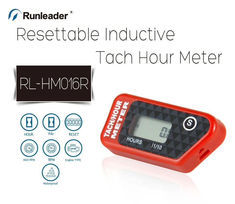 Индуктивный Resettablel Тахометр Счетчик часов для газовый двигатель MX Мотоцикл ATV для снегоходов jet ski RL-HM016R