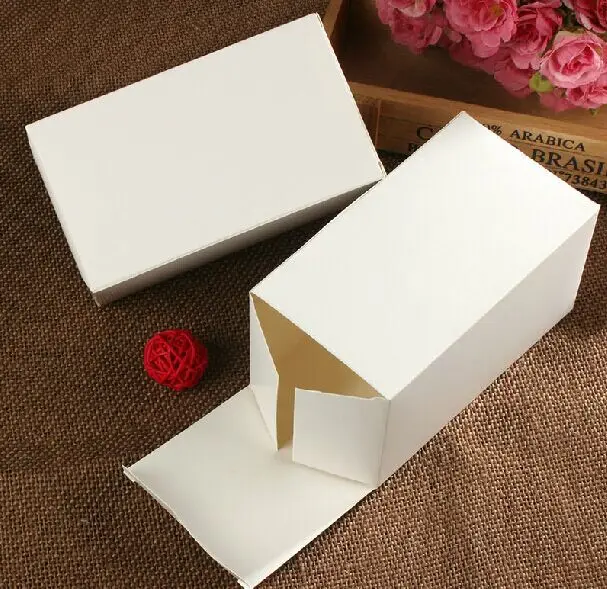 8*8*14CM White Kraft Boxes With Window Cosmetic Gift Packing Box