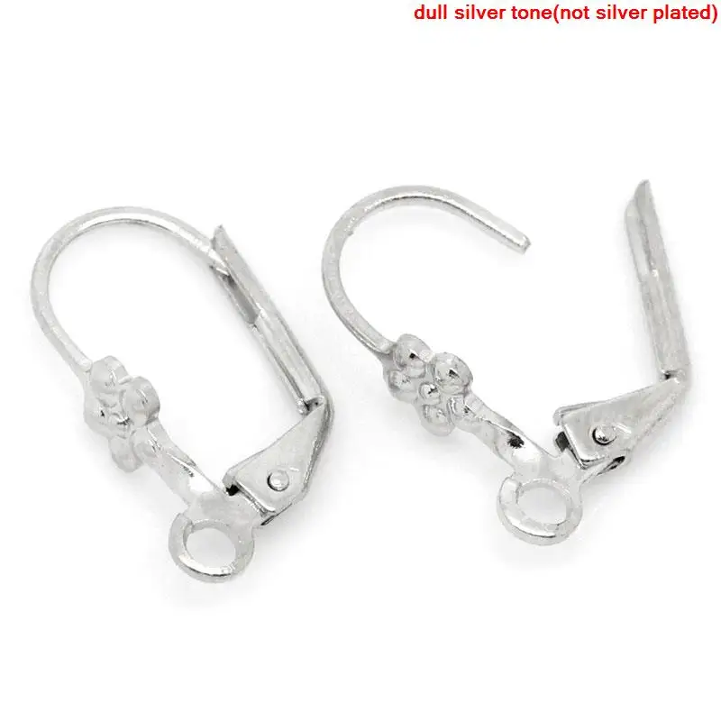 

DoreenBeads Zinc metal alloy Earrings Clips Earring Findings Silver Tone 16mm( 5/8") x 10mm( 3/8"), 4 Pieces 2017 new