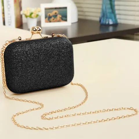 Festa à Noite Bolsa de Embreagem Bola de Casamento com Corrente Presente de Aniversário Dia dos Namorados Cosw Feminino Bling Bolsa Mini Preto
