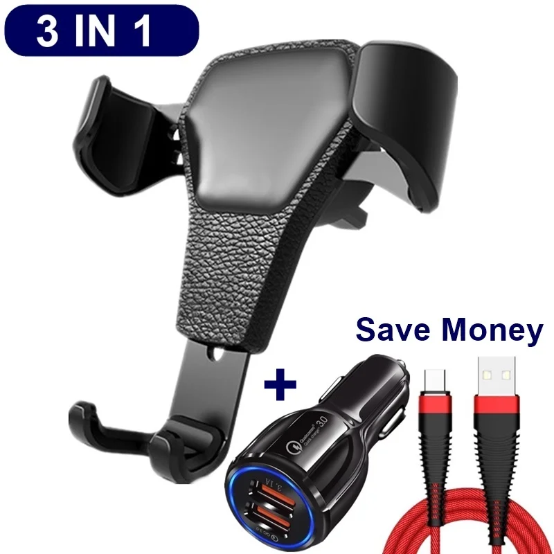

Universal Car Phone Holder For Iphone XS X 8 7 Samsung Xiaomi Gravity Car Air Vent Mount In Car One hand Operate Phone Stand