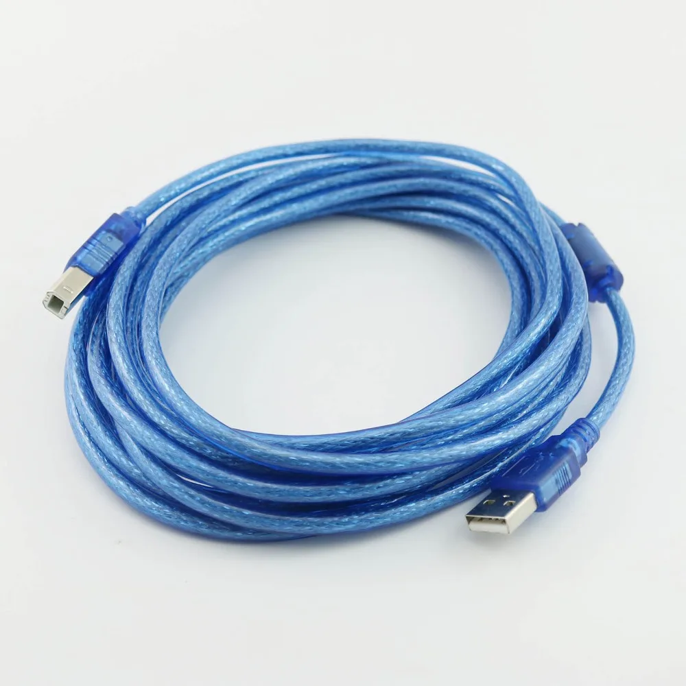 10x 5M/16FT USB 2.0 Type A Male to USB 2.0 B Male Plug Printer Scanner Male to Male Connector Cable Cord Blue