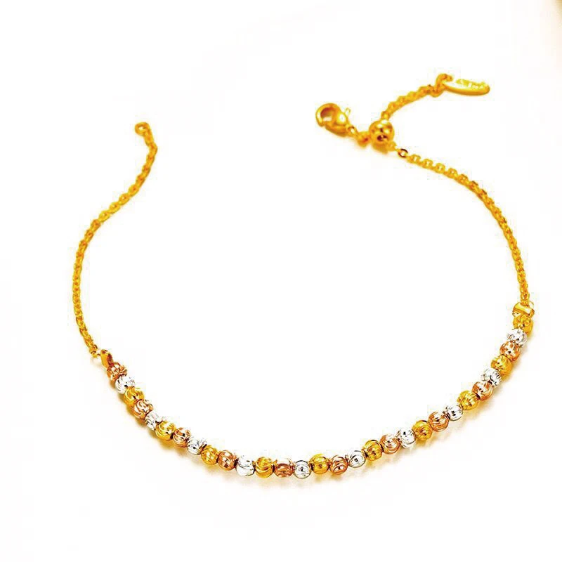 MxGxFam 21 см крошечные прекрасные бусины браслет ювелирные изделия для девочек OL стиль микс 3 золотой цвет XP ювелирные изделия
