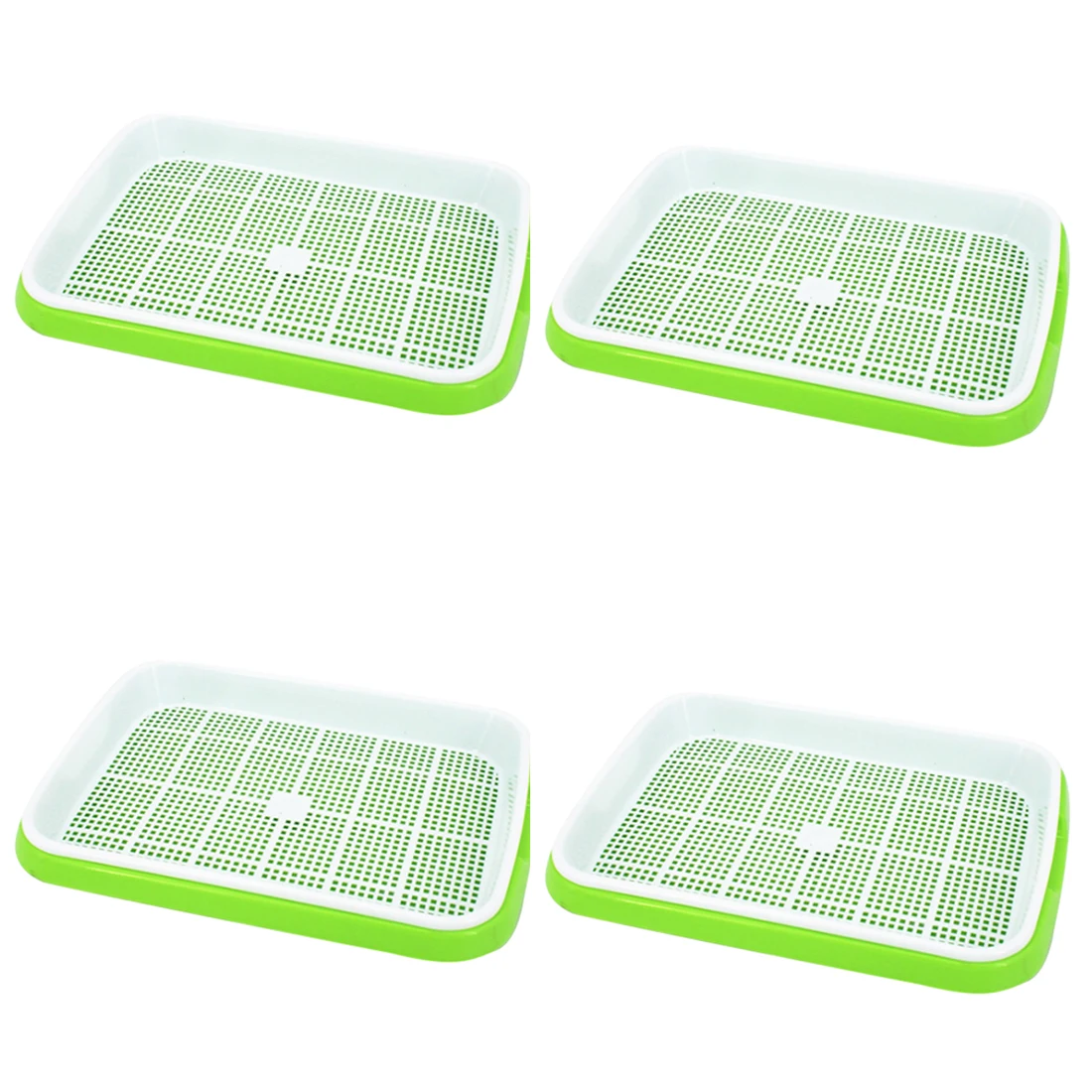 White TOBY 5Pcs Double-layer Seed Sprouter Tray Seeding Germination Tray Hydroponics Basket Green