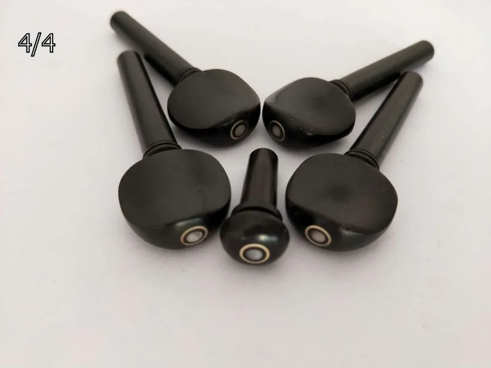 

4 Sets Violin ebony pegs each set including 4pcs ebony violin pegs and 1 pcs ebony end button with size 1/4 1/2 3/4 and 4/4