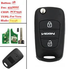 1 шт.) 3 кнопки дистанционного ключа с 7936 чипом для hyundai Verna 433 МГц
