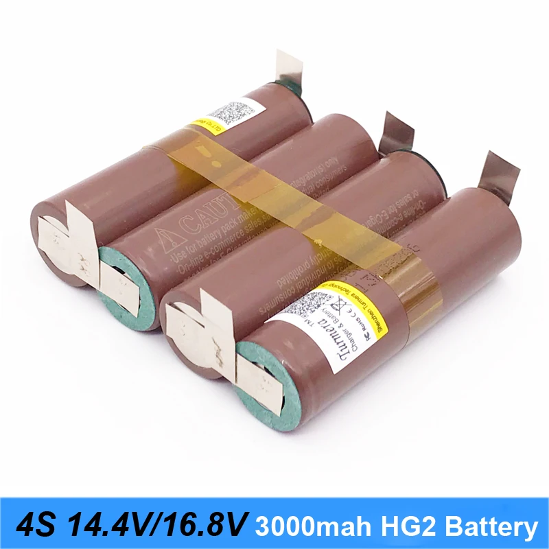 Preise Batterie 18650 hg2 3000mAh 20amps 12,6 V zu 25,2 V schraubendreher batterie schweiß löten streifen 3S 4S 5S 6S akku (anpassen)