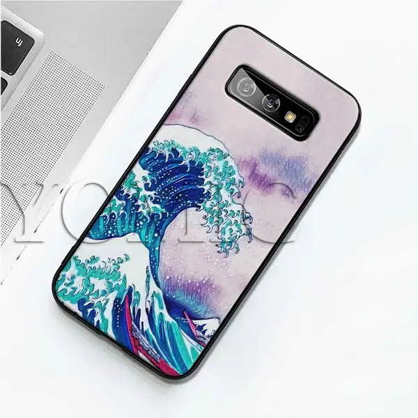 Черный силиконовый чехол Hokusai The Great Wave для samsung Galaxy S10 S10e S8 S9 Plus S7 A40 A50 A70 Note 8 9 мягкий чехол - Цвет: 012