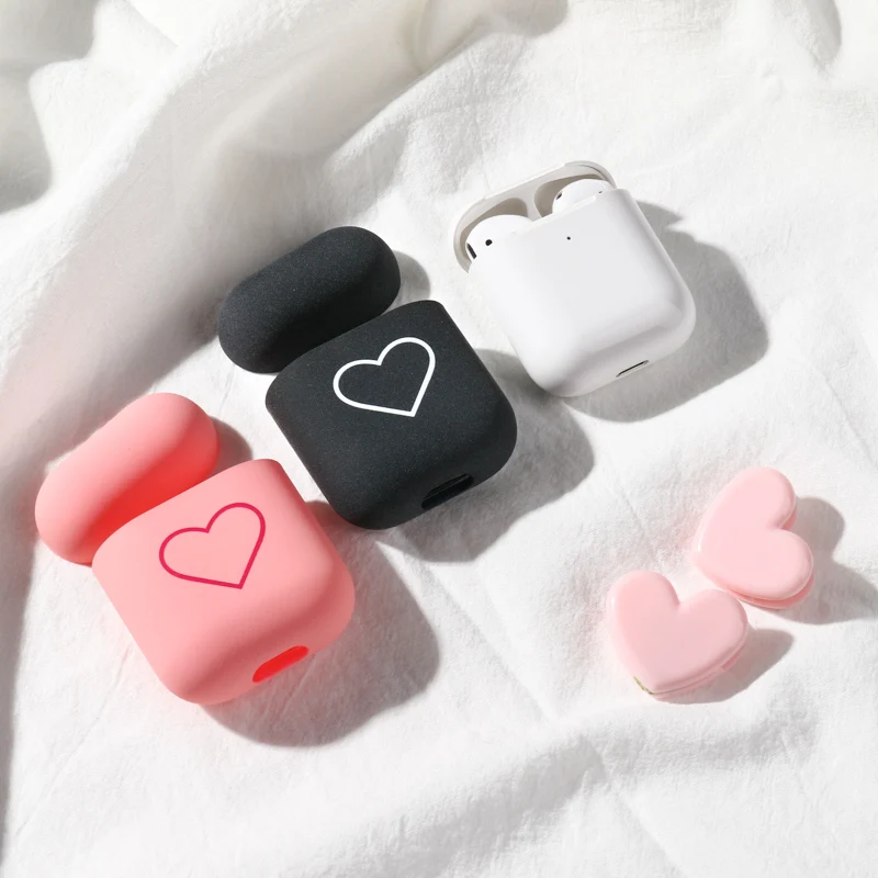 Fashion Nette Herz Paare Fall Für Airpods Fall Harte PC Wireless Bluetooth Kopfhörer Fall Abdeckung