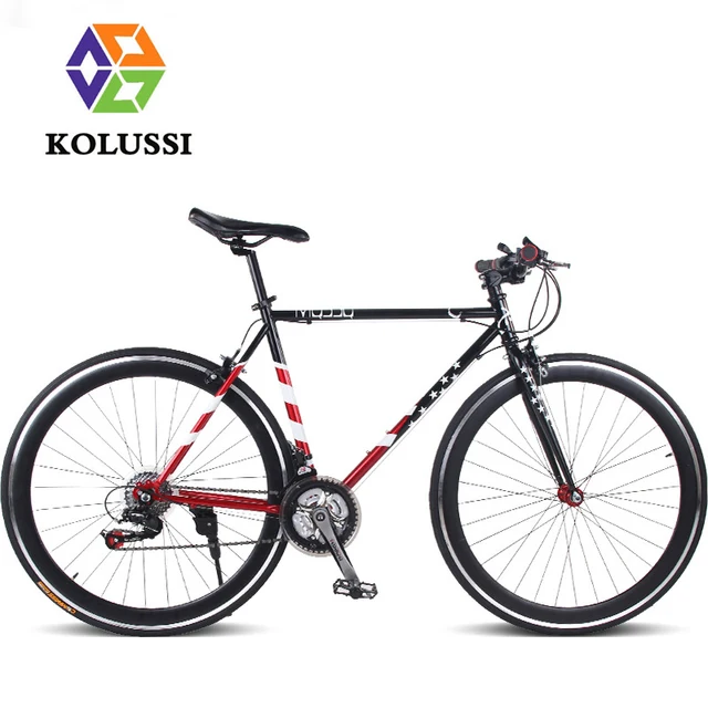 Cheap KOLUSSI 21 Speed Female Road Bike Bicycle Racing Swallow Handlebar 700C Steel Fahrrad Bisiklet Bicicleta Carretera Fiets Velo