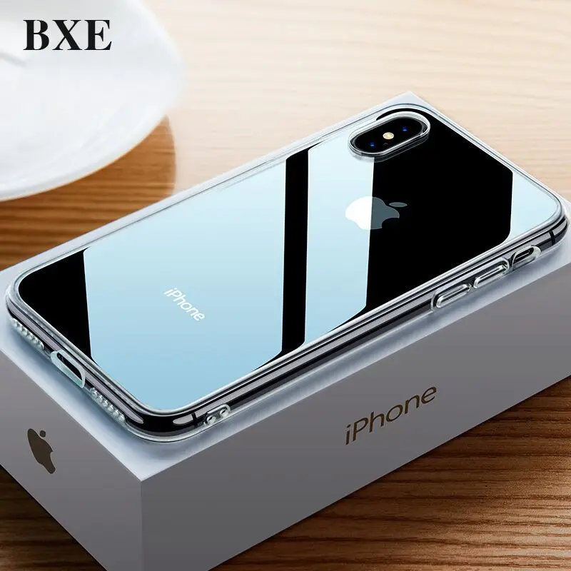

BXE Transparent Phone Case For iPhone X XR XS Max 5s SE 6 6S 7 8 Plus Cover Bumper On The For iPhone X s Soft TPU Silicone Case