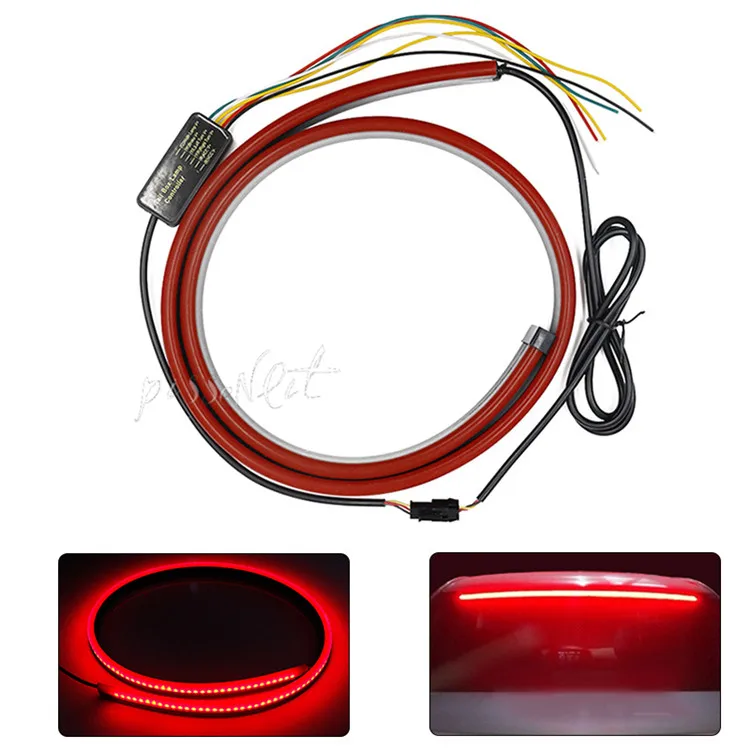 Car universal high brake light LED anti-collision warning light Modified brake light bar Rear glass decorative light12