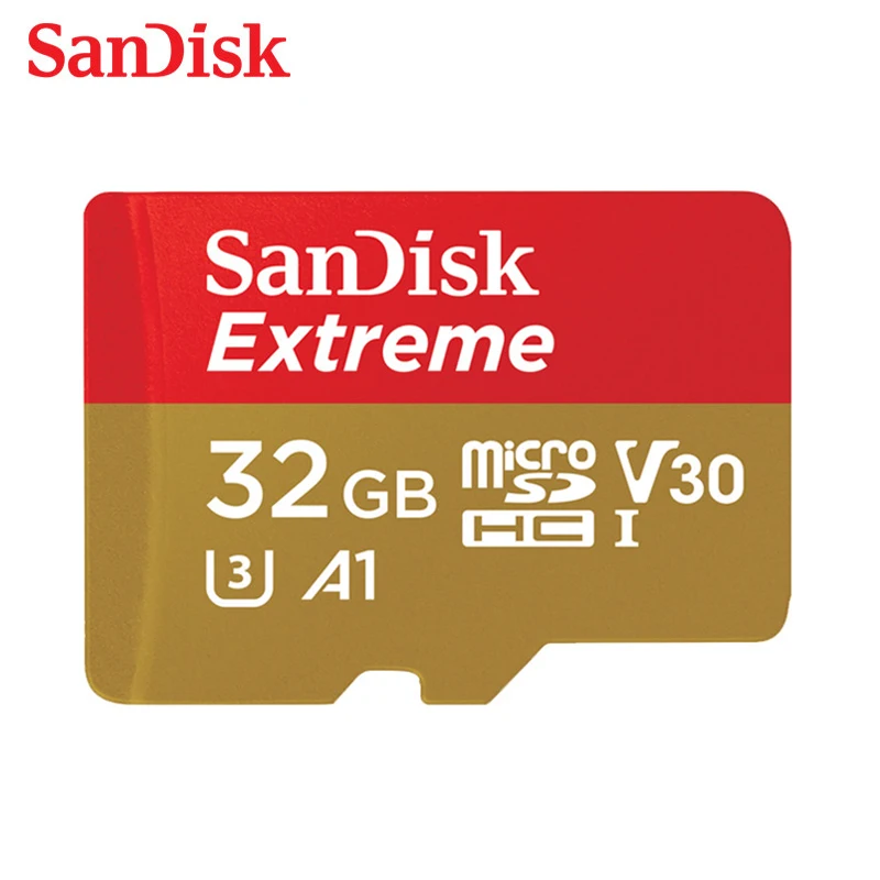 Sandisk Оригинальная карта памяти Extreme Micro SD A2 V30 U3 флэш 64 ГБ 32 TF 128 Гб Microsd Бесплатная