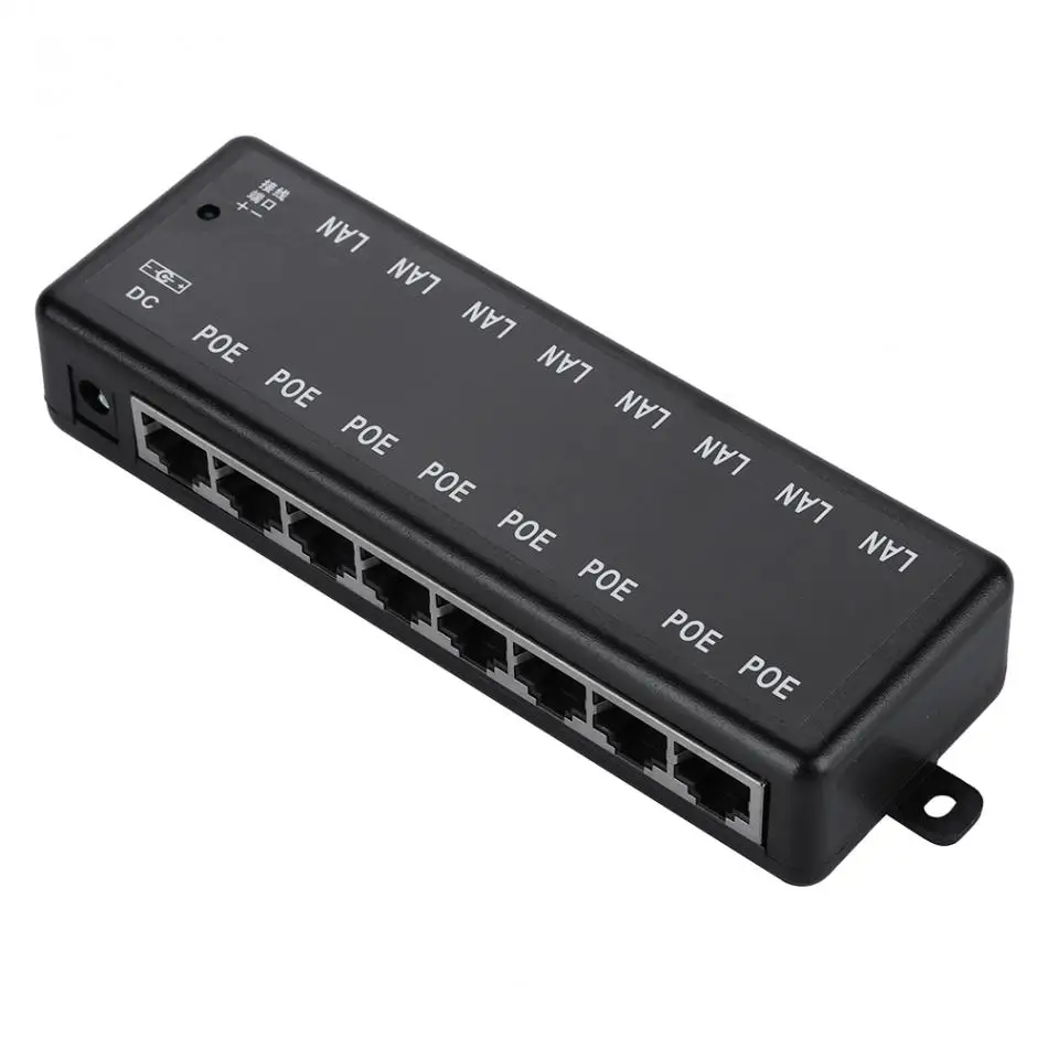 DC12V-48V 8 интерфейсов Пассивный PoE адаптер питания через Ethernet POE модуль питания инжектор