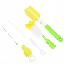 6 в 1 детская молочная щетка для бутылочки для кормления Handly портативная нейлоновая и губчатая трубка Очиститель Щетка для сосков 360 градусов Вращающаяся головка чистая