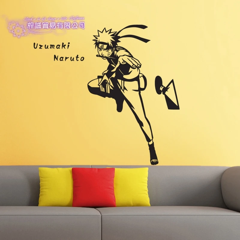 Naruto Japanese Cartoon Car Sticker Uzumaki Naruto Decal Posters Vinyl Wall Decals Pegatina Decor Mural Sticker
