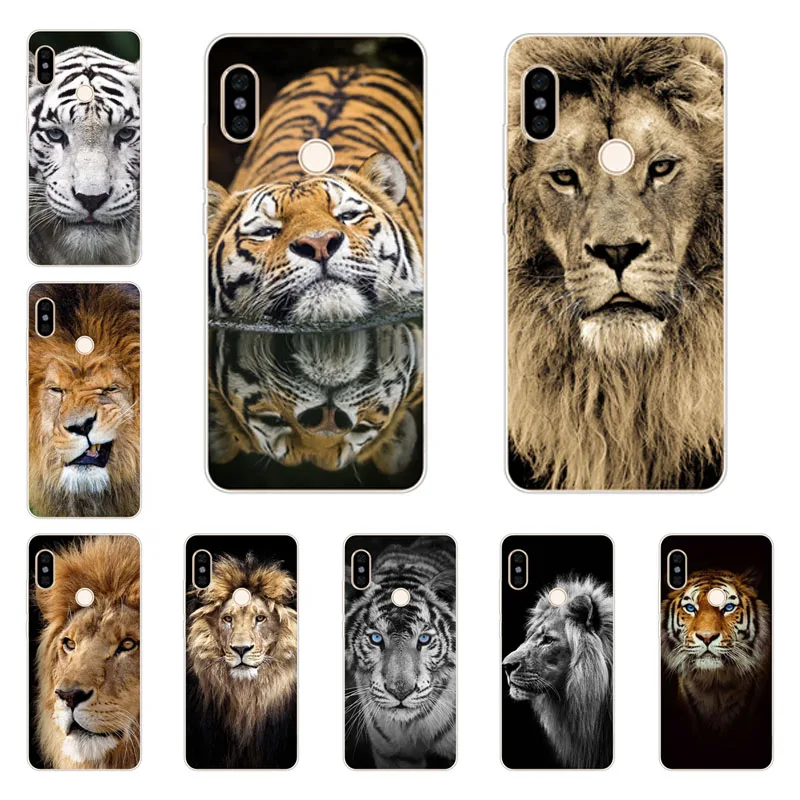 xiaomi redmi note 5 pro Case Silicon Tigers and lions Painting Soft TPU Back Cover for Protect Phone cases |