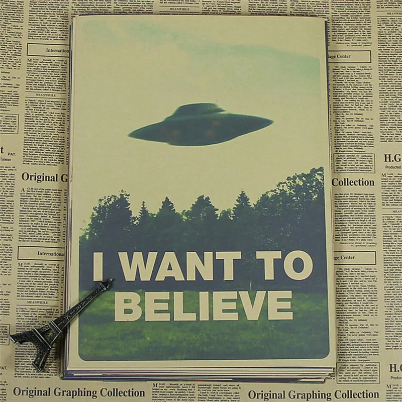 X Files Art Movie Film UFO Wall Print Sticker POSTER Decor I Want To Believe