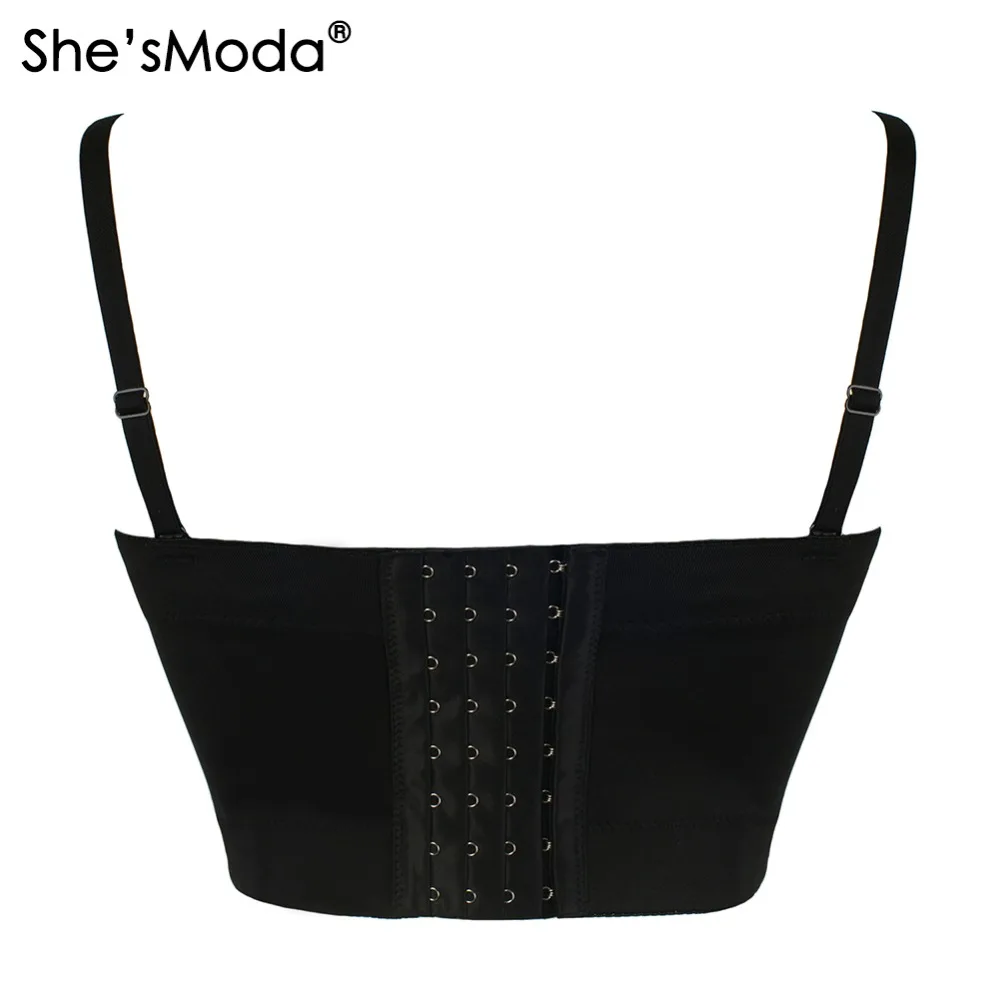 She'sModa искусственная кожа Bralet женский бюстье бюстгальтер ночной клуб вечерние обрезанный Топ жилет размера плюс