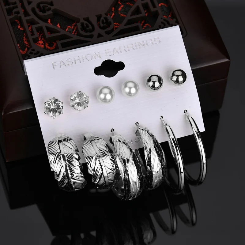 Преувеличенные персональные большие серьги-кольца, 6 пар водяных бурильных ушей для ногтей, украшения для ушей для женщин