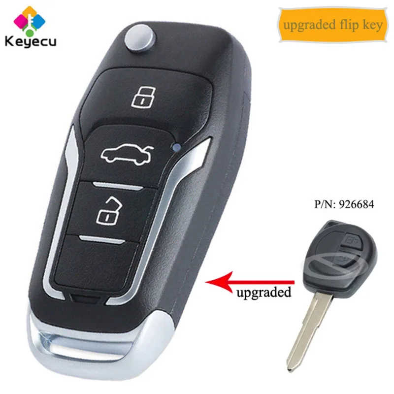 

KEYECU Upgraded Flip Remote Control Car Key With 433MHz & ID46 Chip - FOB for Suzuki Swift Grand Vitara Before 2008 P/N: 926684